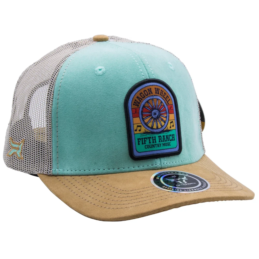 Gorra Fifth Ranch Wagon Wheel Country Music, Menta / mostaza, malla gris