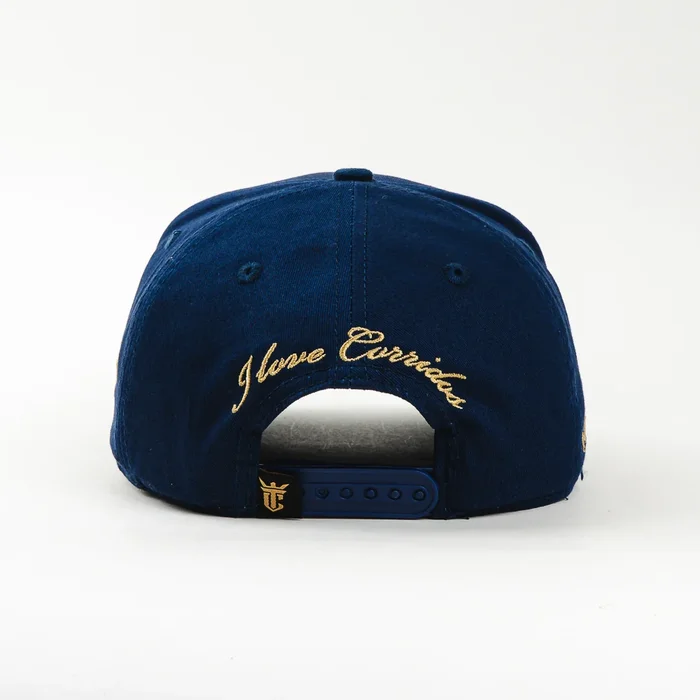 Gorra El Tiros Caps Madonna Navy Visor Suede de Gamuza, vista trasera
