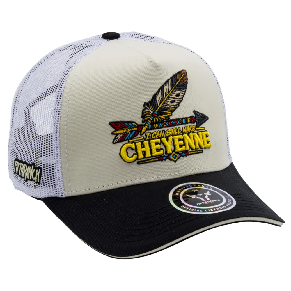 Gorra Fifth Ranch I Can Still Make Cheyenne, Crema / negro, bordado a color