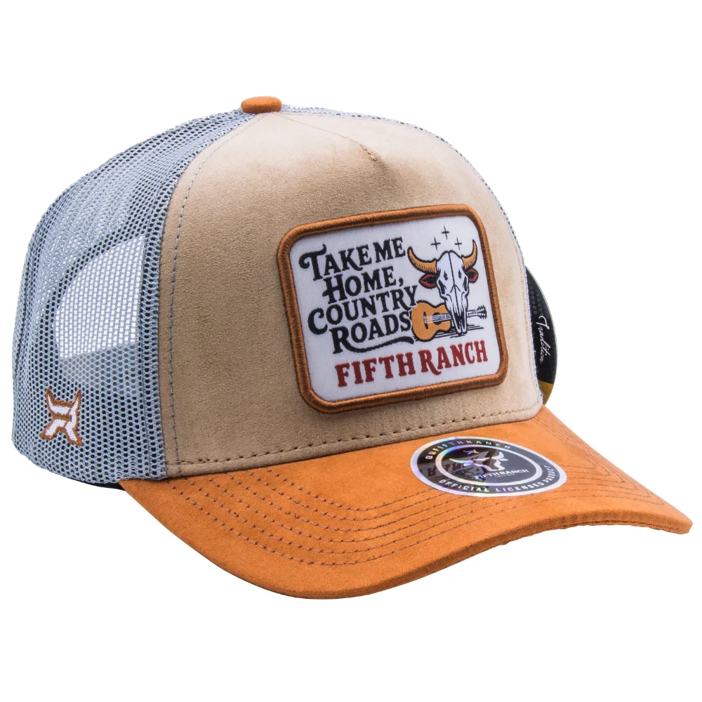 Gorra Fifth Ranch Take Me Home Country Roads, Gamuza arena / naranja