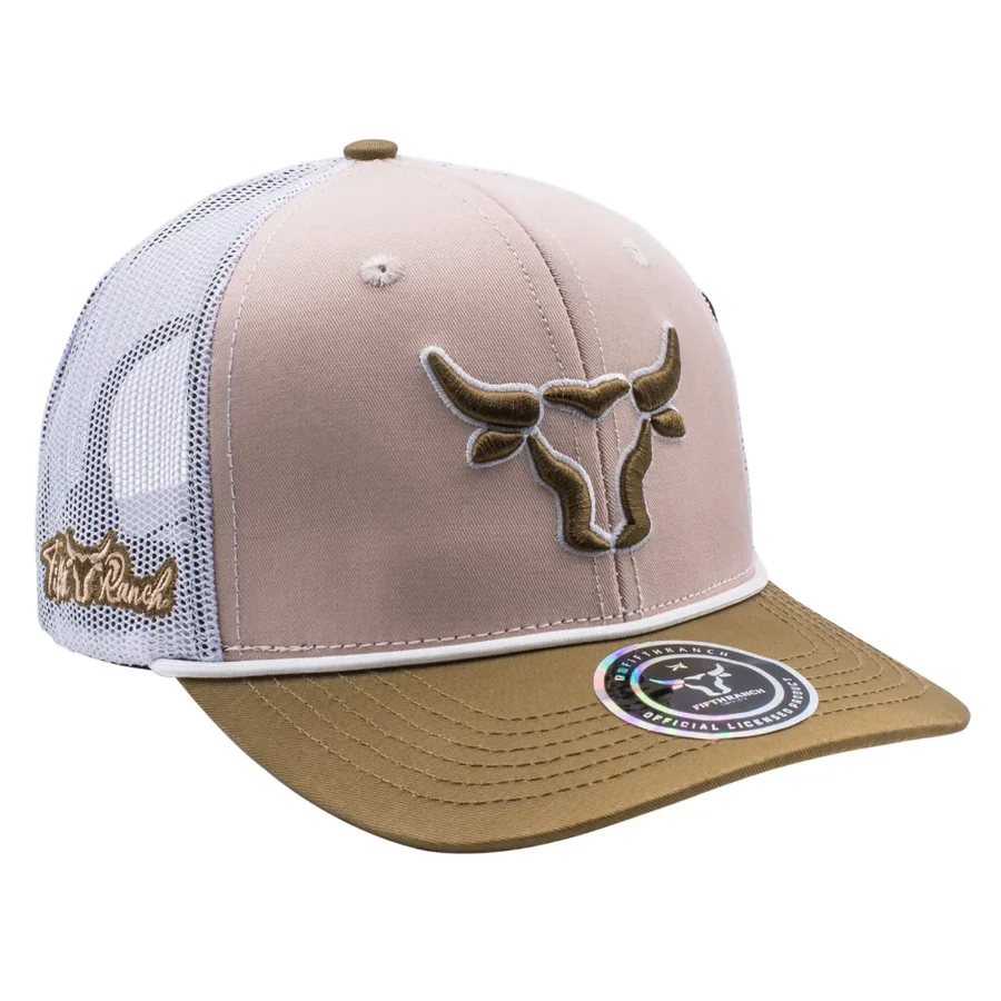 Gorra Fifth Ranch Toro Rosa Palo, Rosa palo / blanco, visera olivo