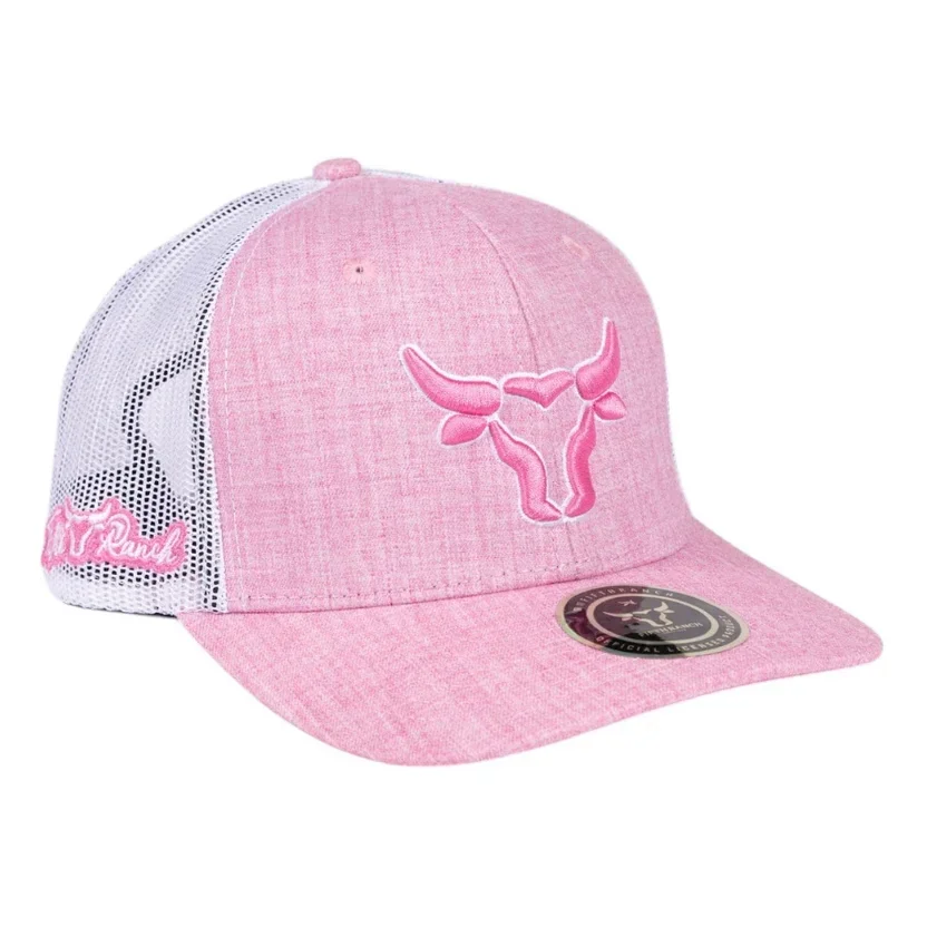 Gorra Fifth Ranch Toro Rosa Jaspeado, Rosa jaspeado / blanco, bordado rosa
