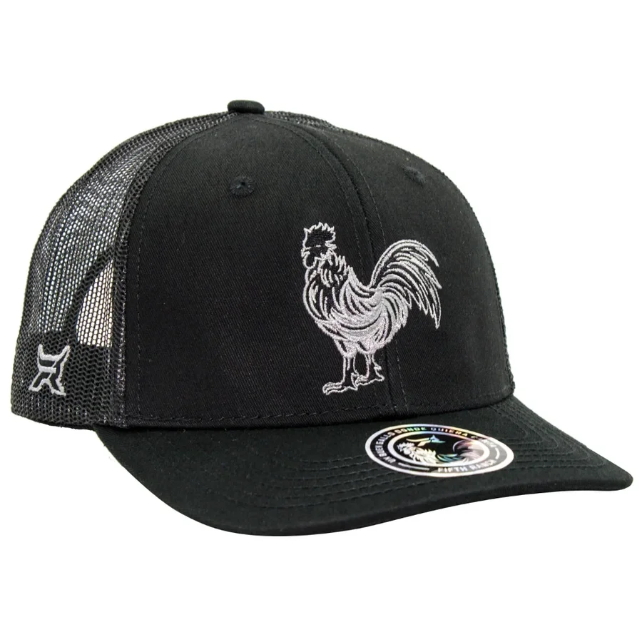 Gorra Fifth Ranch Rooster Negro, Negro / negro, bordado gallo blanco