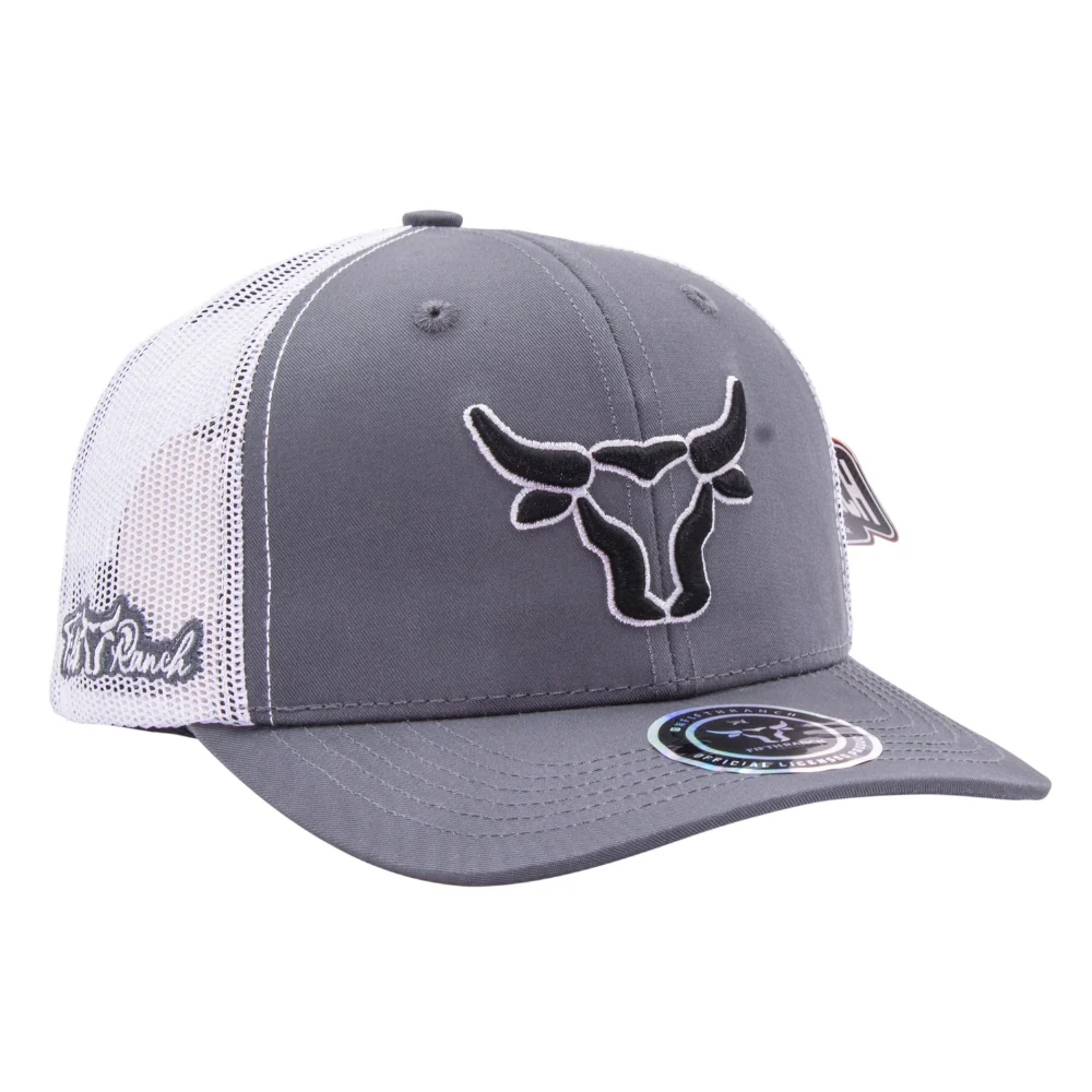 Gorra Fifth Ranch Toro Silueta, Gris / blanco, bordado minimal