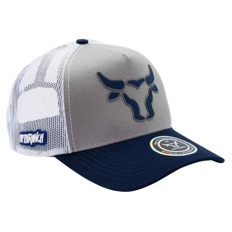 Gorra Fifth Ranch Toro Azul Marino, Gris / azul marino, aplique de hule