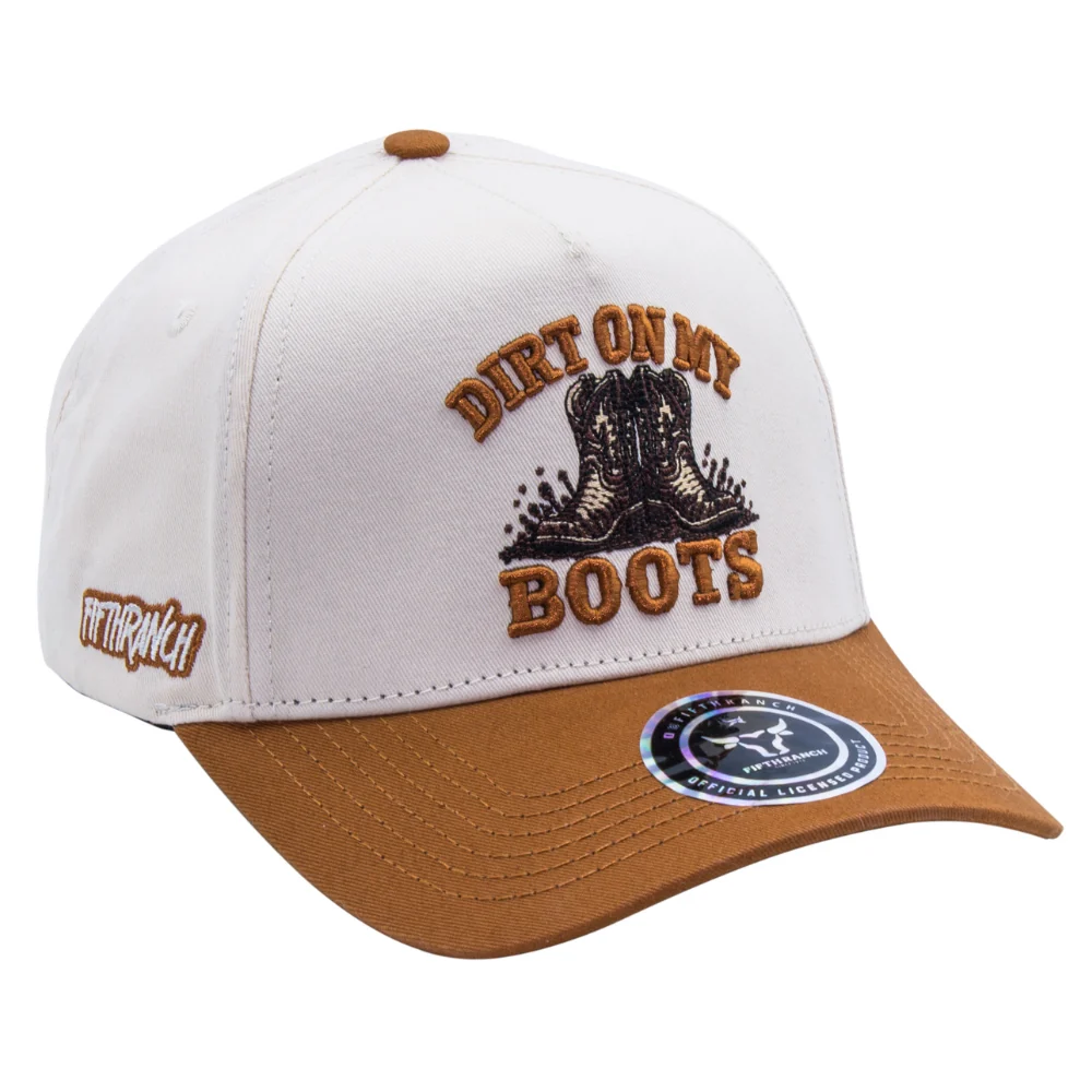 Gorra Fifth Ranch Dirt On My Boots, Crema / café, bordado botas